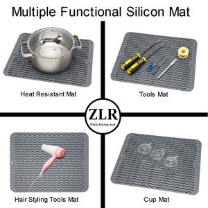 Tapis de séchage de vaisselle en silicone pour usages multiples, facile à nettoyer, écologique, tapis en silicone résistant à la chaleur pour comptoir de cuisine ou évier - Product Image 3