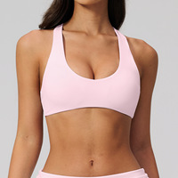 5558 Nouveau soutien-gorge de sport respirant brossé pour femme, soutien-gorge de yoga croisé tendance, maintien léger pour la course et le fitness