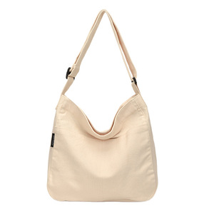 Sac fourre-tout bandoulière en toile pour jeunes femmes, fermeture éclair, grande capacité, à porter à l'épaule, décontracté d'été, motif uni, en polyester - Product Image 5