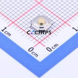 YTS-C005-3B Tactile Switch SMD,5.2x5.2mm Switch Single Pole Single Throw Round Button 3.5N Vertical Mount - Product Image 1