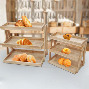Bandeja de Almacenamiento de Pan de Madera de Múltiples Niveles, Organizador de Encimera de Cocina de 3 Niveles para Exhibición en Panadería y Almacenamiento de Alimentos - Product Image 2