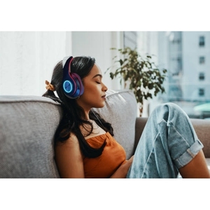 SC ECOMMERCE Audífonos Inalámbricos con Exterior Negro e Interior Rojo, Luces RGB, Música Envolvente, Juegos, Tecnología Inteligente, Hecho en Italia - Product Image 4