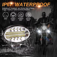 Barre lumineuse de travail LED tout-terrain ovale 5,5 pouces 144W, feux antibrouillard et projecteurs pour tracteur, camion, VTT, UTV, bateau, faisceau large et spot pour la conduite