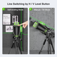 Huepar S04CG-L 4D 16 lignes niveau Laser automatique à faisceau vert avec Mode d'impulsion manuelle