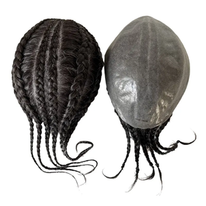 8x10 pollici puu pelle sottile parrucchino 100% Remy capelli umani sostituzione trecce trecce treccia parrucche capelli naturali <span class=keywords><strong>per</strong></span> gli uomini 1 b10