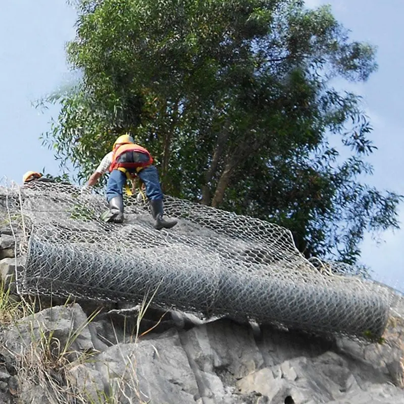 ลวด Galfan 2.7 มม. การป้องกันความลาดเอียงแบบยืดหยุ่น SNS เชือกตาข่ายสุทธิตาข่ายตกหิน