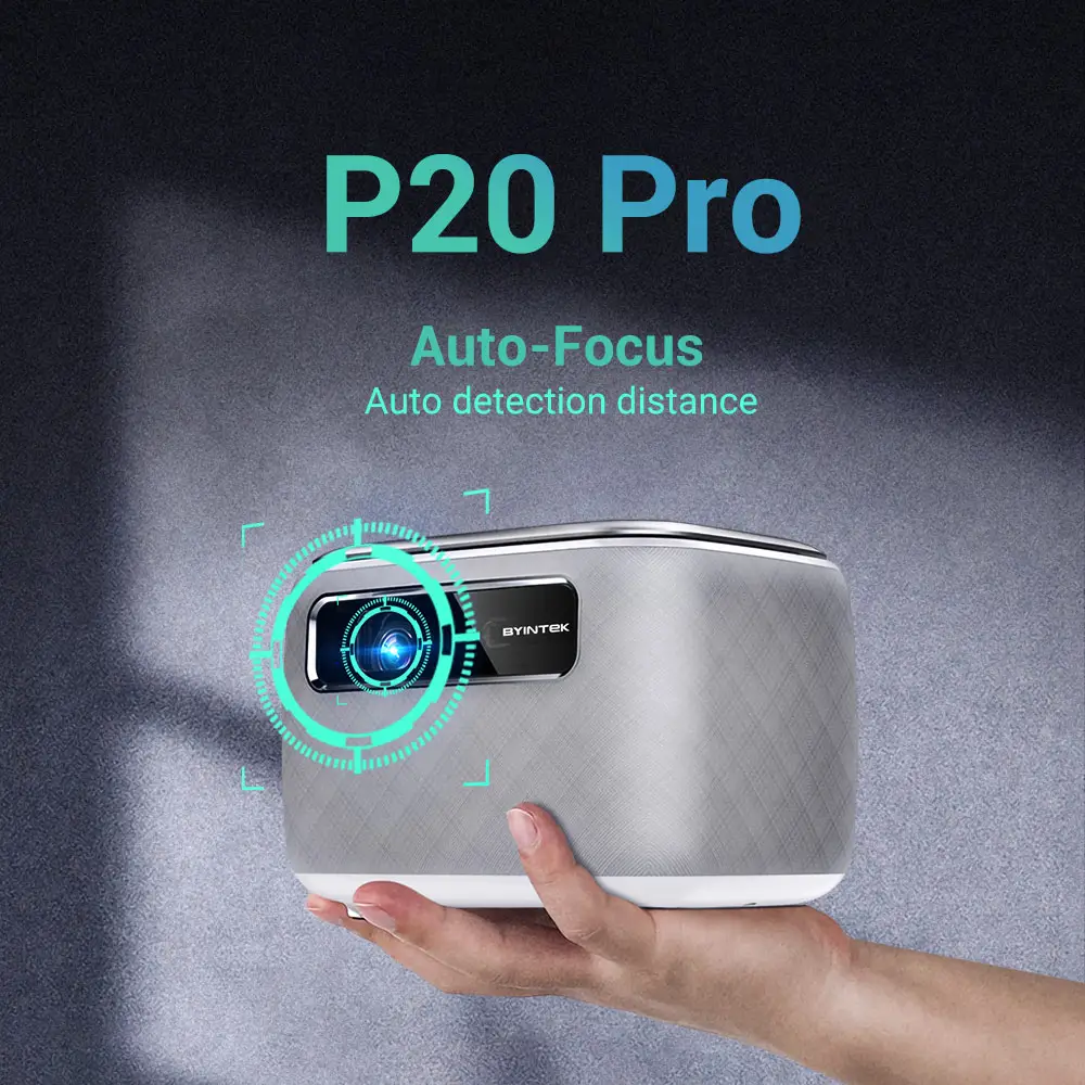 BYINTEK R20pro Proyektor Portabel Mini DLP Home Theater Beamer untuk Auto Keystone Smart TV 300 ''WIFI Proyektor Film 3D