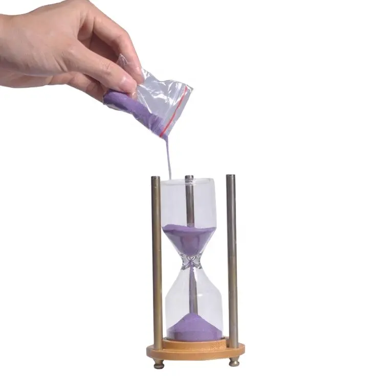 new hot wedding favors big 1 2 4 25 48 minutes refillable DIY glass metal hourglass sand timer