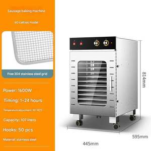 Déshydrateur alimentaire professionnel de grande capacité avec fonction de fumage, contrôle de la température et minuterie, pour bacon, viande, bœuf séché et saucisses de haute qualité - Product Image 6