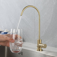 Purificateur d'eau potable RO en acier inoxydable brossé bon marché petit robinet filtre à eau par osmose inverse robinet d'eau à boisson directe
