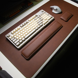 PU Leather <strong>Gaming</strong> <strong>Desk</strong> <strong>Mat</strong> with Scratch Proof Waterproof Wrist Guard Three-Piece Memory Foam Hand Rest Set for Office Home Use - Product Image 5