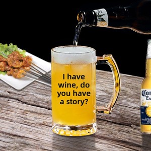 Jarra <span class=keywords><strong>de</strong></span> Cerveza <span class=keywords><strong>de</strong></span> Vidrio Sodocálcico <span class=keywords><strong>de</strong></span> Diseño Creativo <span class=keywords><strong>de</strong></span> 500ml, Vaso Comercial <span class=keywords><strong>de</strong></span> Gran Capacidad con Asa, 2 Piezas, para Eventos Sociales - Product Image 4