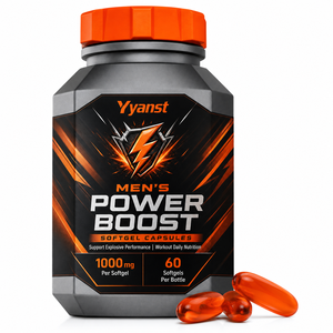 Capsules de Gélules Molles Power Boost pour Hommes 1000mg 60 unités – Adulte, Riches en Fibres, Améliore la Force Musculaire et la Concentration Mentale – Personnalisation OEM/ODM pour le Sport - Product Image 1
