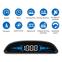 G2 Carplay HUD Affichage tête haute avec mode GPS Projecteur de pare-brise Système d'alarme Avertissement de survitesse Style universel pour toutes les voitures