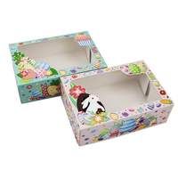 Boîtes cadeaux transparentes en papier pour biscuits et friandises, idéales pour la décoration de fête de Pâques
