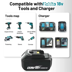 Batería de Litio Recargable de 18V 6Ah, Batería de Repuesto Estable Compatible con BL1830B BL1850B BL1860 <span class=keywords><strong>BL1815</strong></span> - Product Image 6