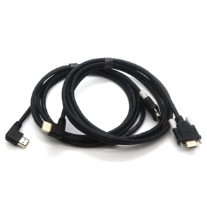 Fiche mâle <span class=keywords><strong>HDMI</strong></span> avec double vis de fixation de verrouillage vers adaptateurs <span class=keywords><strong>HDMI</strong></span> à angle latéral Câble personnalisé industriel composite haute définition - Product Image 5
