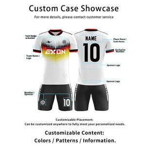 Compra al por Mayor <span class=keywords><strong>de</strong></span> Camisetas <span class=keywords><strong>de</strong></span> Fútbol Personalizadas EXON, Sublimadas, con Logotipo <span class=keywords><strong>de</strong></span> <span class=keywords><strong>Silicona</strong></span> Bordado, Uniforme <span class=keywords><strong>de</strong></span> Club <span class=keywords><strong>de</strong></span> Fútbol, Transpirable para Adultos y Niños - Product Image 4