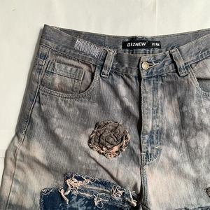 DiZNEW Guangzhou - Jeans de Hombre al por Mayor, Estilo Vintage con Parches, Talla Grande 4XL, Jeans de Pierna Ancha para Hombre - Product Image 3