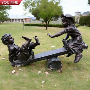 YOUFINE Statue en bronze <span class=keywords><strong>d</strong></span>'enfants jouant du double basse, sculpture musicale pour enfants pour salle de concert et jardin de théâtre - Product Image 6