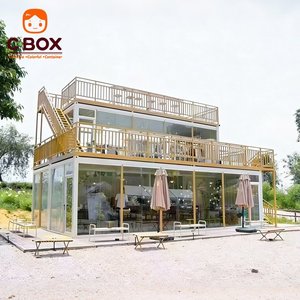 Villa modulaire Cbox facile à assembler, ignifuge, hôtel préfabriqué, bâtiments de bureaux à 2 étages avec conteneur plat sur le toit - Product Image 3