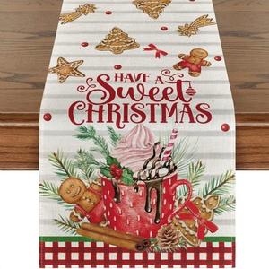 Linen Christmas <b>Table</b> <b>Runner</b> Seasonal Winter Xmas Holiday Rustic Styles <b>Dining</b> <b>Table</b> Decorations - Product Image 2