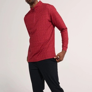 Camisetas de golf con cremallera de un cuarto para hombre, elásticas, personalizadas, con estampado, de manga larga, estilo urbano, en oferta - Product Image 3