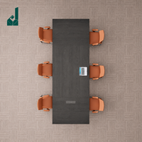 Ensemble de table de conférence rectangulaire ergonomique modulaire moderne en bois avec chaises pour salles de réunion élégantes, bureaux d'entreprise, mobilier