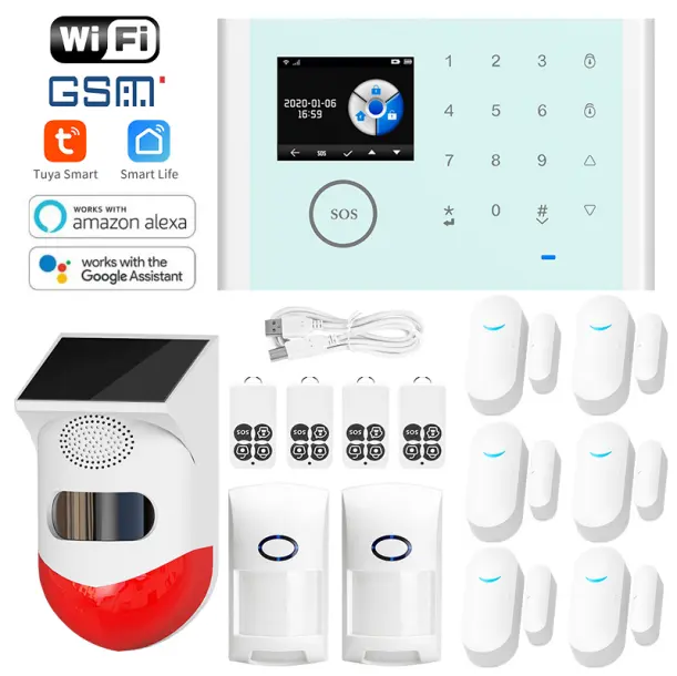 WiFi GSM GPRS 3 IN 1 Network Intelligent Home Alarm System Tuya APP Remote Control 433MHz Home Secure Door Bell Smart Alerto