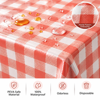 Nappe jetable en PEVA opaque à carreaux rouges, résistante à l'huile, pour la maison et les restaurants, prix de gros, directement de l'usine