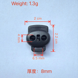 थोक एकल छेद/2 छेद प्लास्टिक वसंत बकल कॉर्ड अंत स्टॉपर ड्रॉस्ट्रिंग रस्सी कॉर्ड ताले - Product Image 1