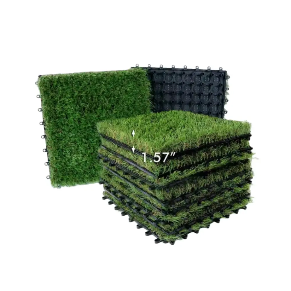 DIY outdoor Synthetic Grass Flooring Mat Plastic Grass Tile Puzzle Artificial Grass