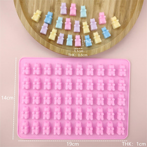 Food-grade Mini Bear Shape 50 Cavity Silicone <strong>Mold</strong> For Pet Chocolate Jello Gummy Candy Custom Cartoon Bear Silicone Baking <strong>Mold</strong> - Product Image 5