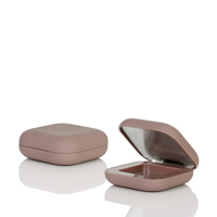 Emballage vide pour cosmétiques, poudre carrée rose, compacte avec miroir, nouveau Design, livraison rapide,