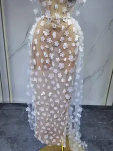 Femmes Sexy Élégant A-Line Dentelle Chiffon Longueur Sol O-Neck Party Wedding Celebrate Evening Gown Natural Waist Floral Backless - Product Image 5