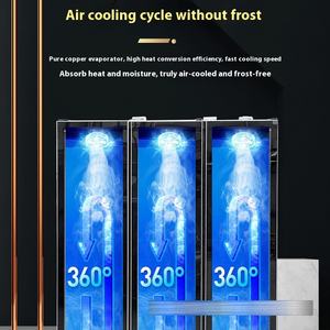 Vitrine commerciale à double porte refroidie par air congélateur en acier inoxydable pour vin verre à bière électrique pour Internet - Product Image 3