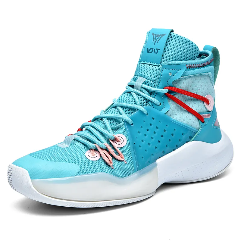 Factory latest design good quality solid sole sneaker high cut basketball shoes for men
