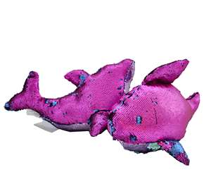 Nouveauté : Jouets en peluche réversibles à paillettes en forme de dauphin mignon, OEM/ODM, jouets en peluche réversibles personnalisés, <span class=keywords><strong>pas</strong></span> chers, <span class=keywords><strong>coussin</strong></span> animal en peluche - Product Image 2