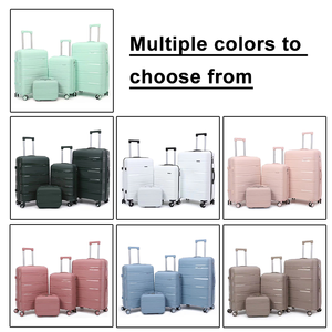 Ensemble <span class=keywords><strong>de</strong></span> bagages en PP 3 ou 4 pièces, légers et durables, valises à roulettes avec 4 roues pivotantes pour les voyages d'affaires - Product Image 3