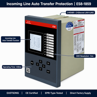 Relais de protection à transfert automatique de ligne d'entrée triphasée EastSong ES8-1859, double Ethernet LAN1+LAN2, 2*RS485, réseau en anneau, Modbus