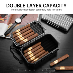 Hộp giữ xì gà di động CIGARLOONG hai lớp, dung tích lớn, có khay đựng tàn thuốc - Product Image 4