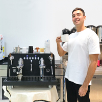 Machine à café expresso professionnelle semi-automatique en acier inoxydable à double chaudière, capacité 12L, pression 9 bars, réduction du bruit