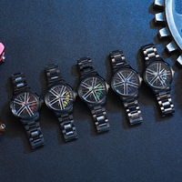 Nouvelle Montre à Quartz pour Homme 2025, Style Jante de Voiture, avec Bracelet en Acier Inoxydable et Affichage à Aiguilles, Écologique, Tendance et Mode