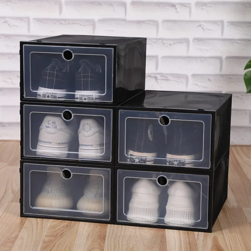 Boîte à chaussures en plastique de stockage Transparent épaissi étanche à l'humidité et à la poussière Simplicité Boîtes de rangement et amp