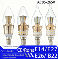 Usine directe E14 E27 LED bougie ampoule tricolore 5W/8W/10W lumière à économie d'énergie pour lustre de luxe et éclairage résidentiel