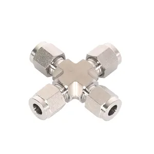 Instrumentation Fittings 10mm Tube Union Tee Stainless Steel Compression Fittings