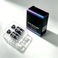 Emballage en blister personnalisé résistant à la chaleur, petit format, 2 contenants pour le stockage de peptides, boîte d'expédition, étiquette privée, fourniture