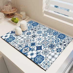 Diatomaceous earth kitchen countertop drain mat, absorbent mat, wash-free, heat-insulating, anti-scalding <b>placemat</b>, dish drying - Product Image 2