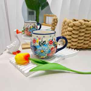 كوب سيراميك مرسوم يدويًا مناسب للتجمعات العائلية والهدايا وحفلات الفنادق وغيرها، تصميم صديق للبيئة بسعة كبيرة - Product Image 6