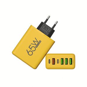 Universal Multiport 6 in 1 UK US <b>EU</b> <b>Plug</b> <b>Adapter</b> 65W Fast Charger Dual PD 4xUSB-A for Phone Android Chargers - Product Image 1